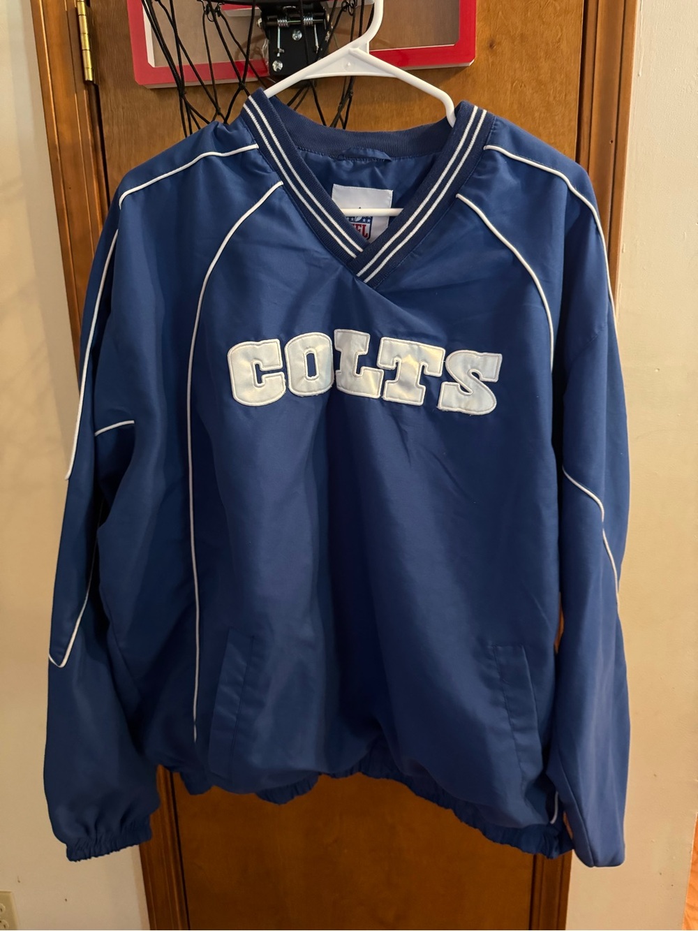 NFL Blue Colts Pullover Jacket with White Trim